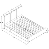 Solid Manufactured Wood Black Standard Bed Upholstered With Headboard