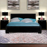 Black Wood King Platform Bed