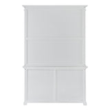 87" White Solid Wood Adjustable Two Tier Bookcase