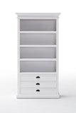 75" White Solid Wood Four Tier Bookcase