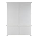 87" White Solid Wood Adjustable Four Tier Bookcase