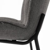 Set Of Two Gray And Black Upholstered Fabric Side Chairs