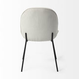 Set Of Two White And Black Upholstered Fabric Side Chairs