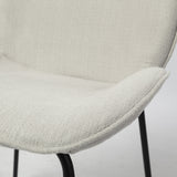Set Of Two White And Black Upholstered Fabric Side Chairs