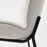 Set Of Two White And Black Upholstered Fabric Side Chairs