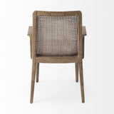 Light Natural and Cream Uholstery and Cane Dining Armchair