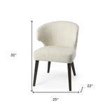 Ivory and Black Mid Century Wingback Dining Chair