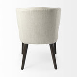 Ivory and Black Mid Century Wingback Dining Chair