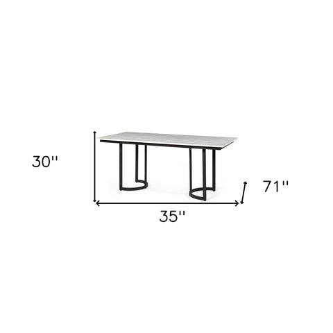 Modern Marble and Metal Dining Table