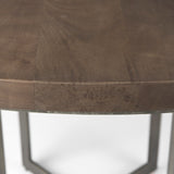 Rustic Brown Round Wood and Metal Dining Table