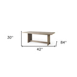 Light Brown Modern Rustic Wooden Dining Table