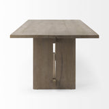 Light Brown Modern Rustic Wooden Dining Table