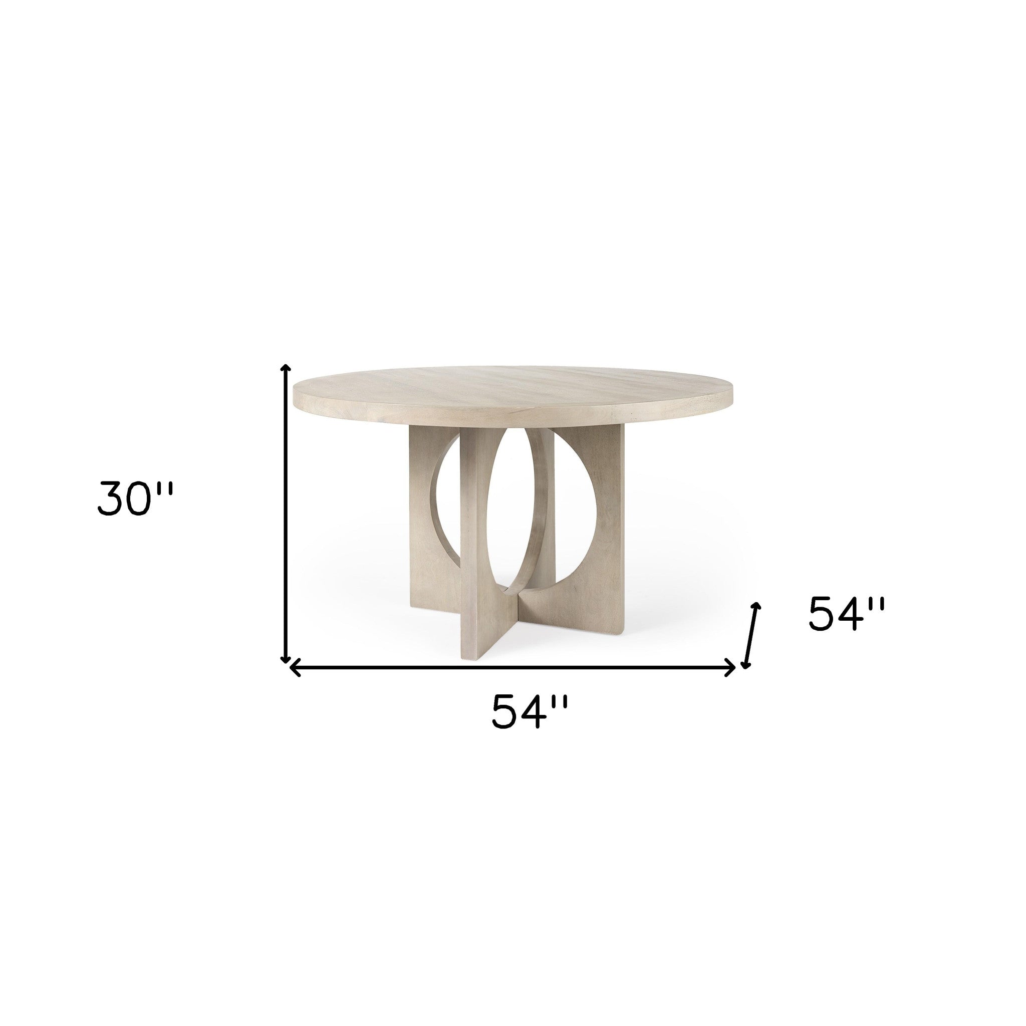 Light Natural Wood Round Geometric Dining Table