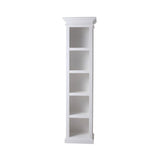 75" White Solid Wood Five Tier Bookcase