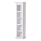 75" White Solid Wood Five Tier Bookcase