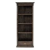 75" Brown and Black  Wood Four Tier Bookcase