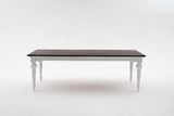 White and Dark Brown Rustic Modern Farmhouse 94" Dining Table