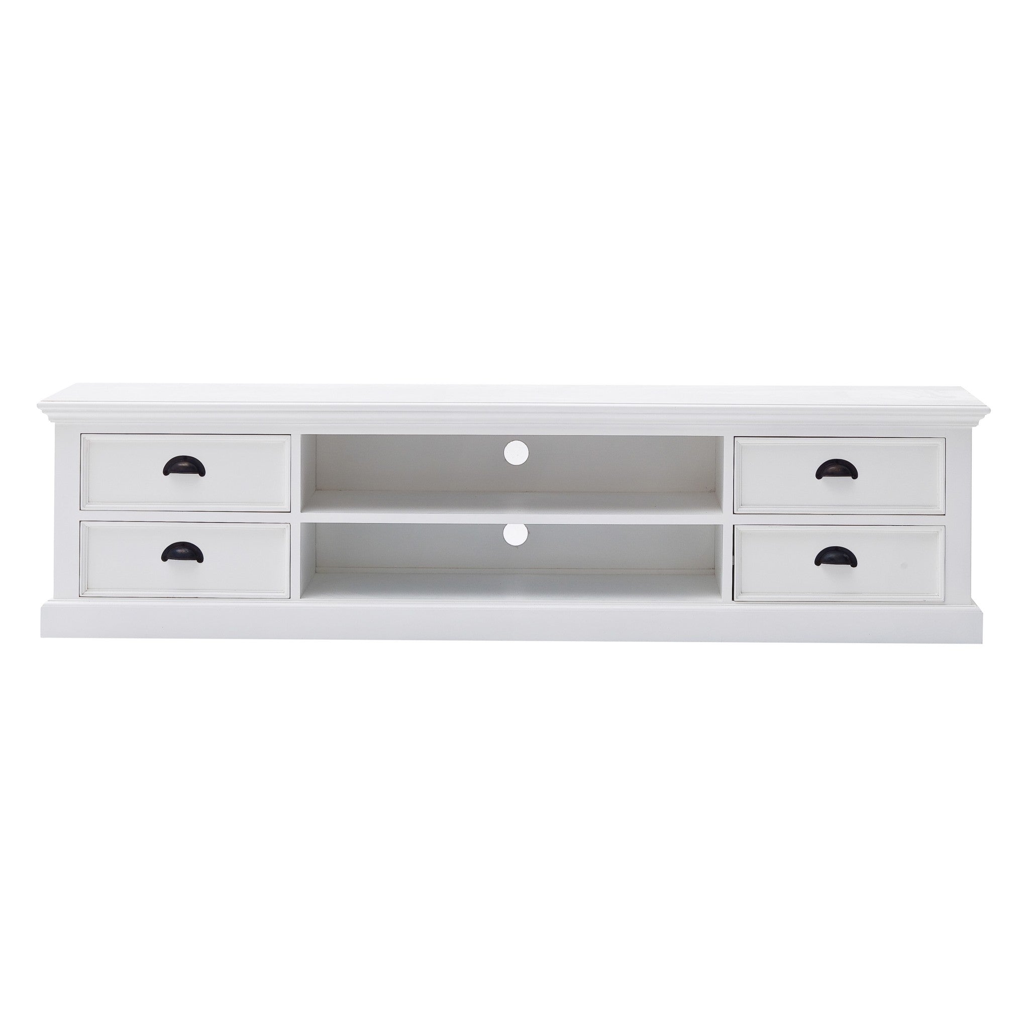 71" Classic White Entertainment Unit with Four Drawers