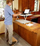 Bamboo and Silver Active Standing Desk Balance Board