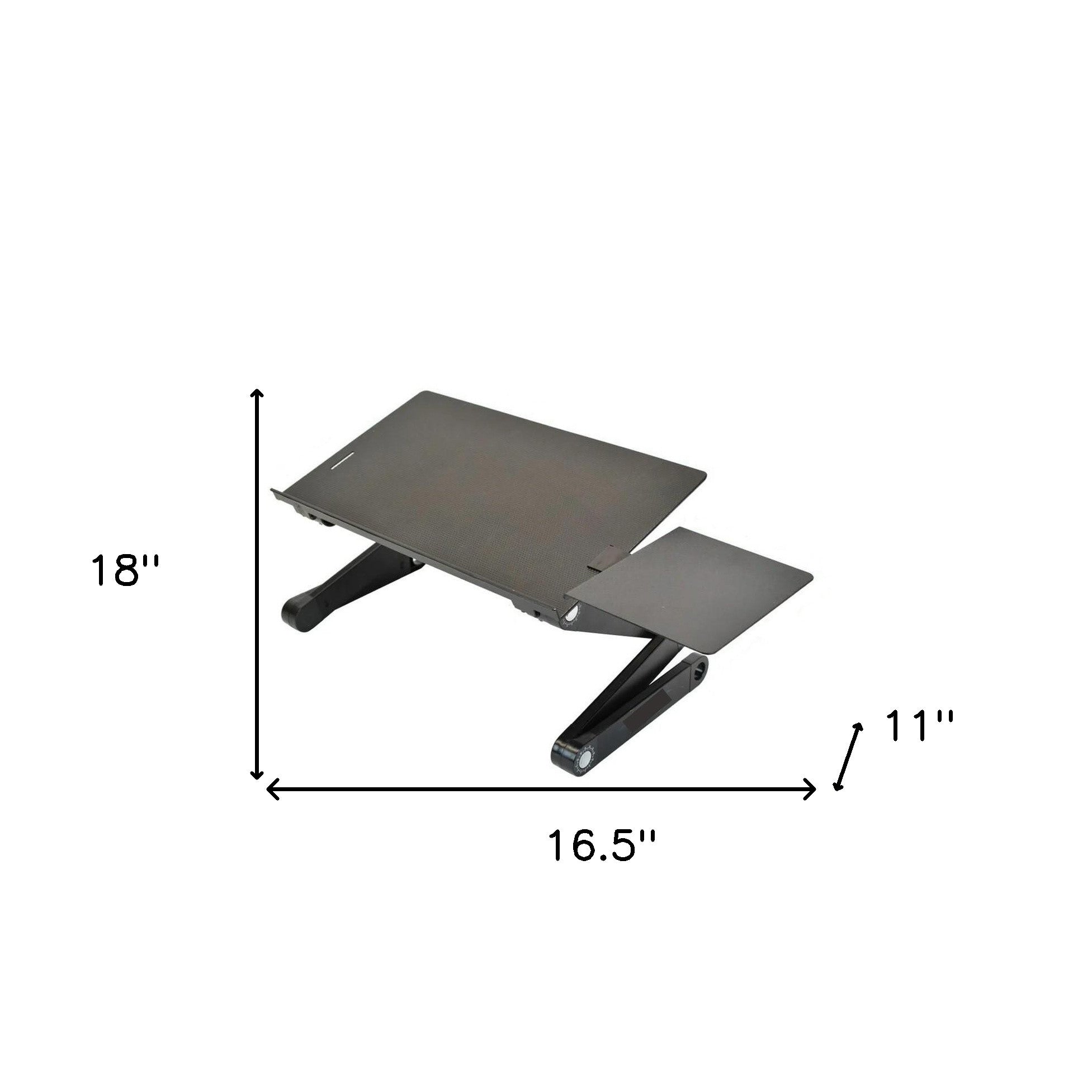 Black Folding Laptop Desk or Laptop Stand with Mousepad