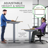 Gray and Natural Bamboo 52" Dual Motor Electric Office Adjustable Computer Desk