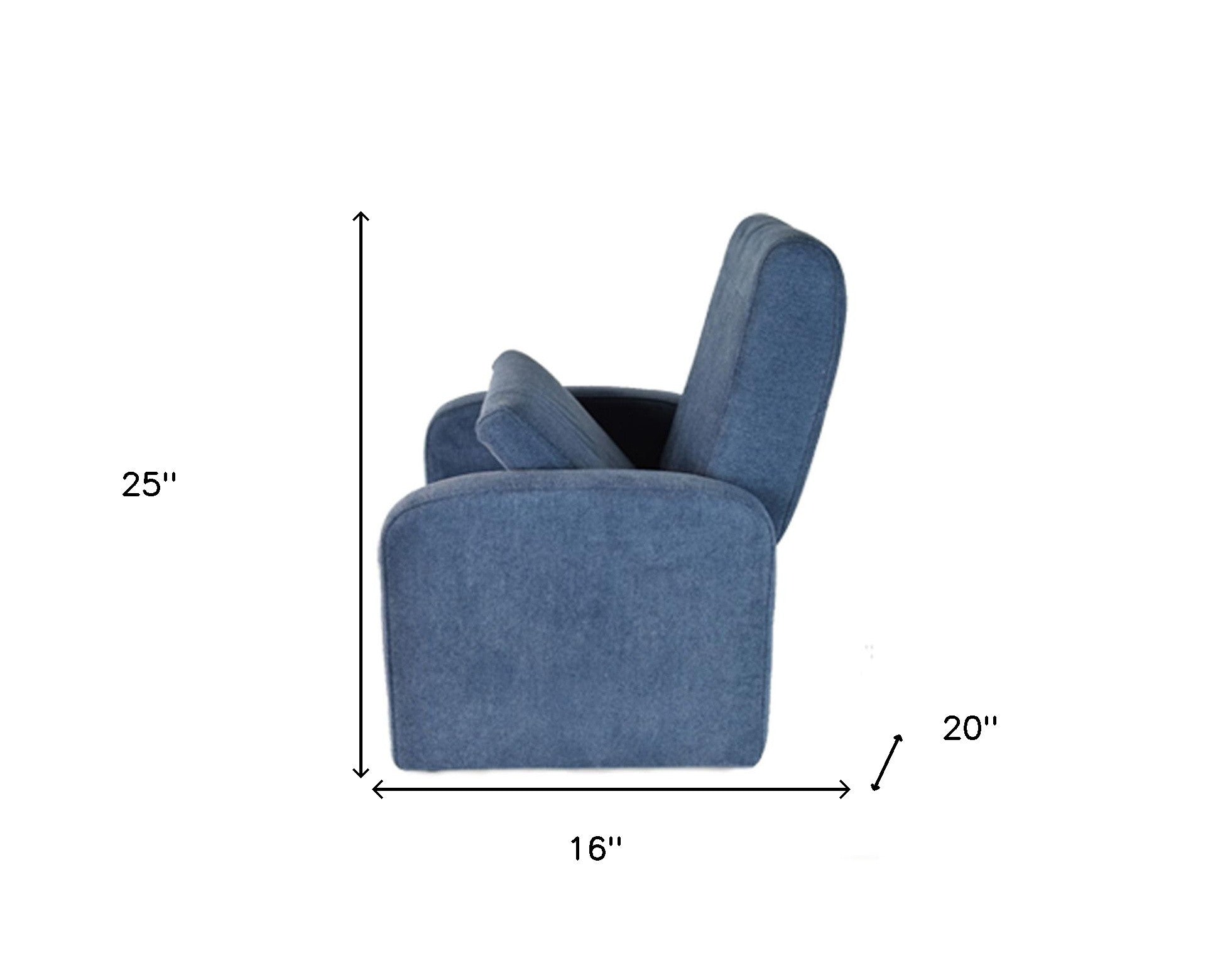 Kids Blue Comfy Upholstered Recliner Chair with Storage