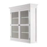 57" White Solid Wood Frame Dining Hutch With Twelve Shelves And Two Drawers