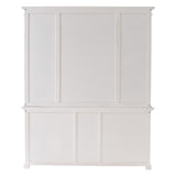 71" White Dining Hutch With Twelve Shelves And Three Drawers