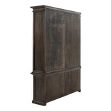 Black Wash Double Bookshelf Hutch