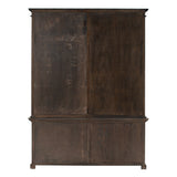 Black Wash Double Bookshelf Hutch