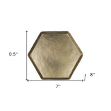 Hammered Metal Hexagonal Serving Tray