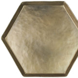 Hammered Metal Hexagonal Serving Tray