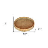 Braided Bamboo Round Tray