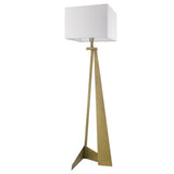 60" Brass Traditional Shaped Floor Lamp With White Novelty Shade