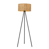 58" Matte Black Tripod Floor Lamp With Shade