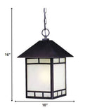 Antique Bronze Frosted Glass Hanging Lantern Light