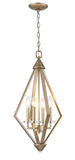 Easton 4-Light Washed Gold Pendant With Crystal Bobeches