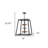 Tiberton 6-Light Oil-Rubbed Bronze Foyer Pendant With Antique Brass Sockets