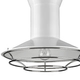 Newport 1-Light White Pendant With Polished Nickel Louver