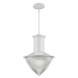 Skylar 1-Light White Pendant With Halophane Glass Shade