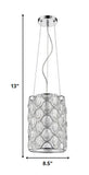 Isabella 1-Light Polished Nickel Drum Pendant With Crystal Accents