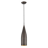 Narrow Bronze Hanging Light with Glass Studs