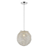 Contemporary Silver Globe Pendant Hanging Light