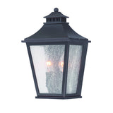 Matte Black Two Light Pocket Lantern Wall Light