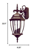 Dark Brown Hanging Ornamental Lantern Wall Light