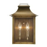 Manchester 2-Light Aged Brass Pocket Wall Light