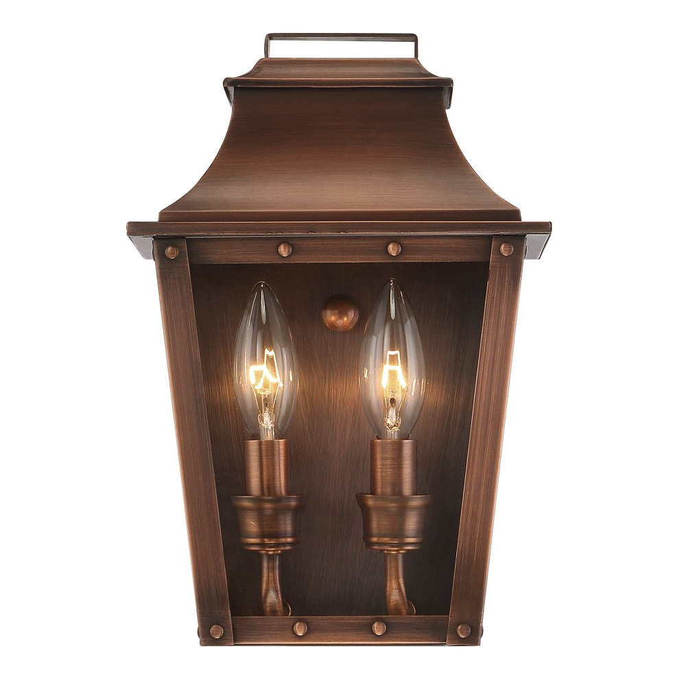 Coventry 2-Light Copper Patina Pocket Wall Light