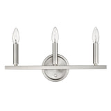 Three Light Silver Wall Sconce