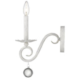 Modern Farmhouse Rustic White and Crystal Wall Sconce