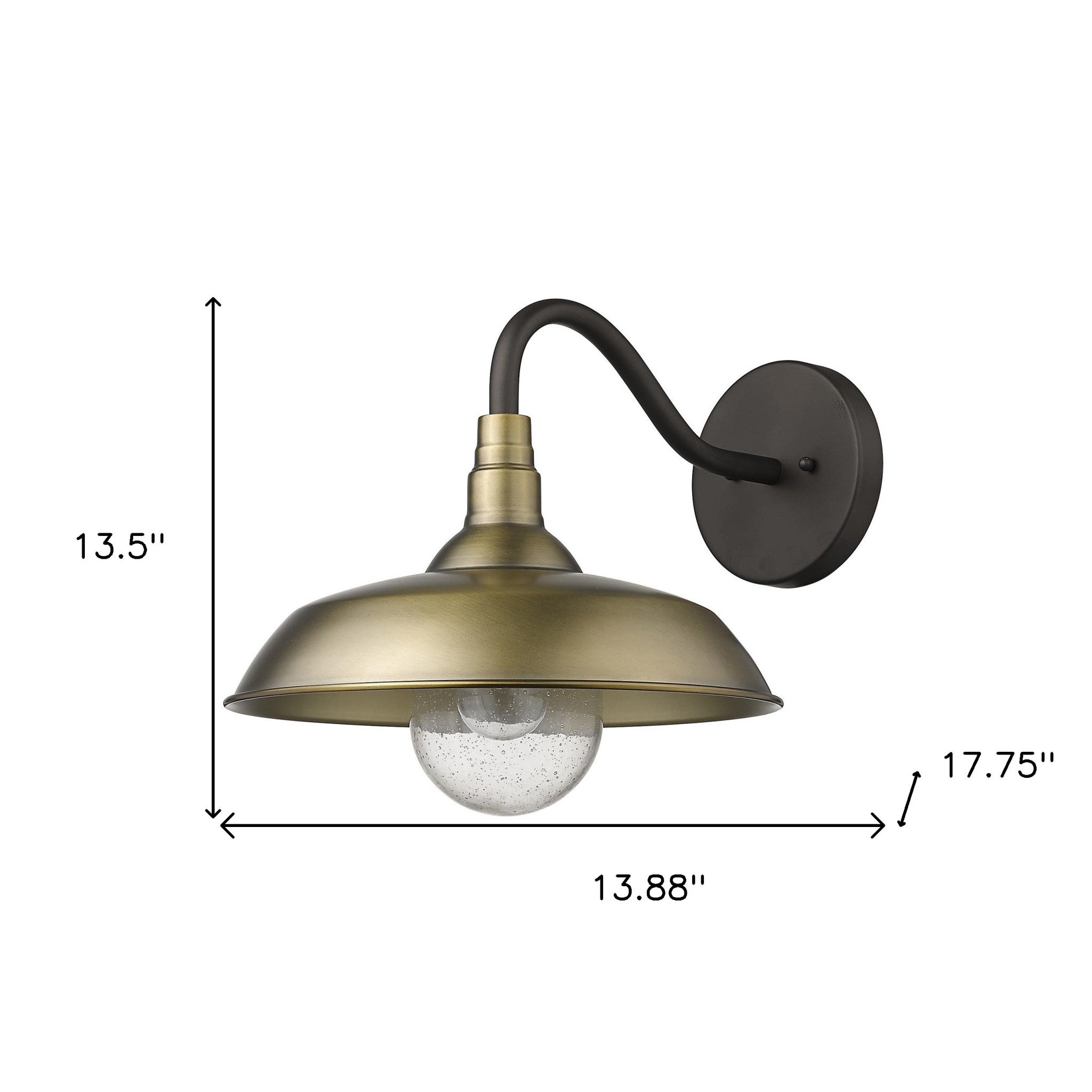 Burry 1-Light Antique Brass Wall Light